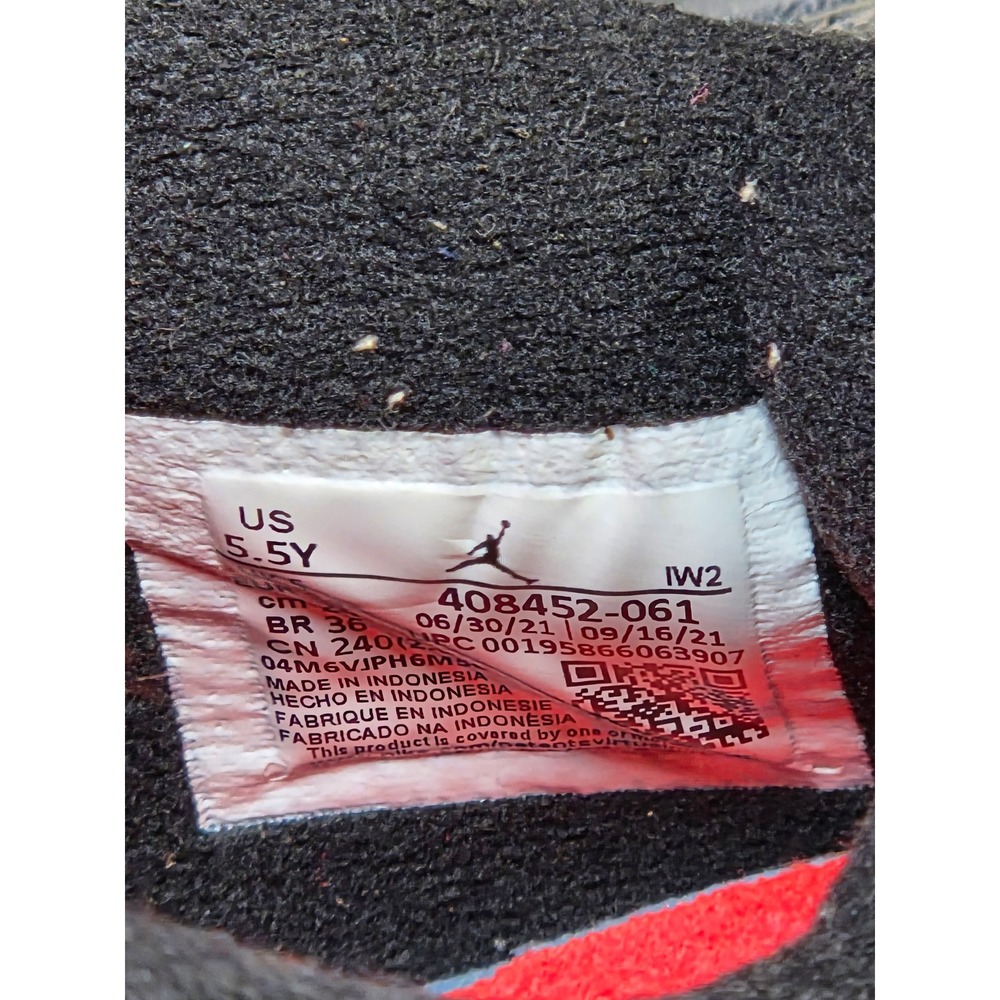 Air Jordan 4 Retro Infrared Grey Black Red Kids Nike Sneakers Size 5.5Y - Picture 2 of 9